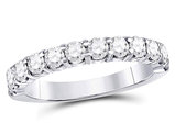 1.00 Carat (ctw G-H, I2-I3) Diamond Wedding Anniversary Band Ring in 14K White Gold